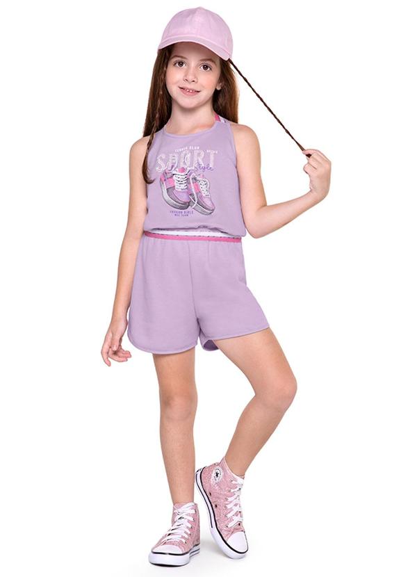 Marisol - Macaquinho Curto Moletom Menina Lilás