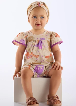 Up Baby - Macaquinho e Faixa Bebê Bege - UP BABY