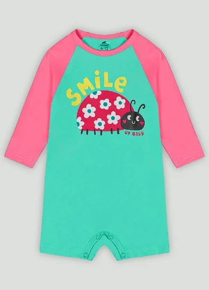 Up Baby - Macaquinho em Malha para Bebê Menina Verde - UP BABY