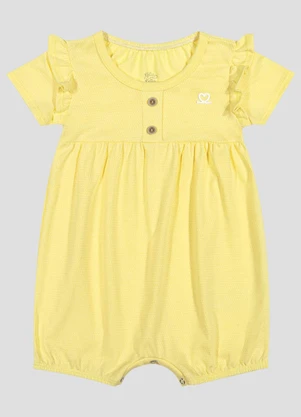 Kely Kety - Macaquinho em Malha Trabalhada Collor Amarelo - KELY KETY
