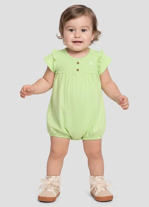 Kely Kety - Macaquinho em Malha Trabalhada Collor Verde - KELY KETY