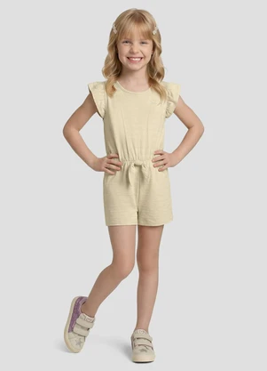 Kely Kety - Macaquinho em Malha Trabalhada Striped Bege - KELY KETY