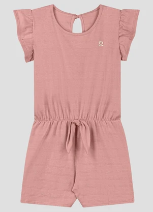 Kely Kety - Macaquinho em Malha Trabalhada Striped Rosa - KELY KETY