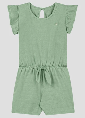 Kely Kety - Macaquinho em Malha Trabalhada Striped Verde - KELY KETY