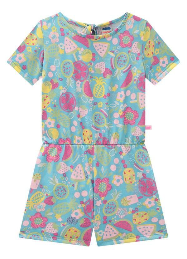 Marlan - Macaquinho em Meia Malha Tutti Frutti Azul