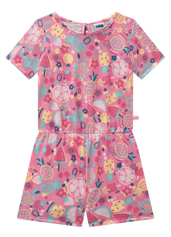 Marlan - Macaquinho em Meia Malha Tutti Frutti Rosa