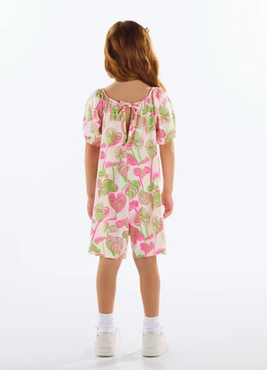 Quimby - Macaquinho Estampado Menina Verde - QUIMBY