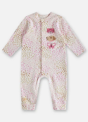 Up Baby - Macaquinho Estampado Unissex Bebê Rosa - UP BABY