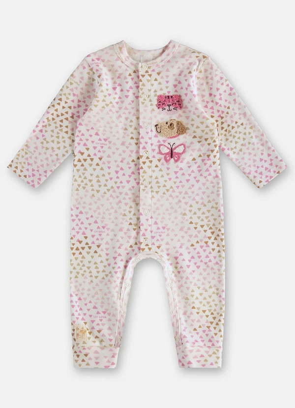 Up Baby - Macaquinho Estampado Unissex Bebê Rosa 2