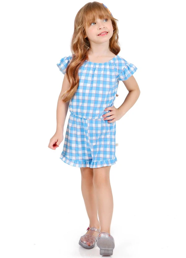 Tink Bink - Macaquinho Estampado Xadrez