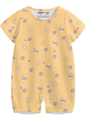 Malwee Kids - Macaquinho Floral em Malha Amarelo - MALWEE KIDS