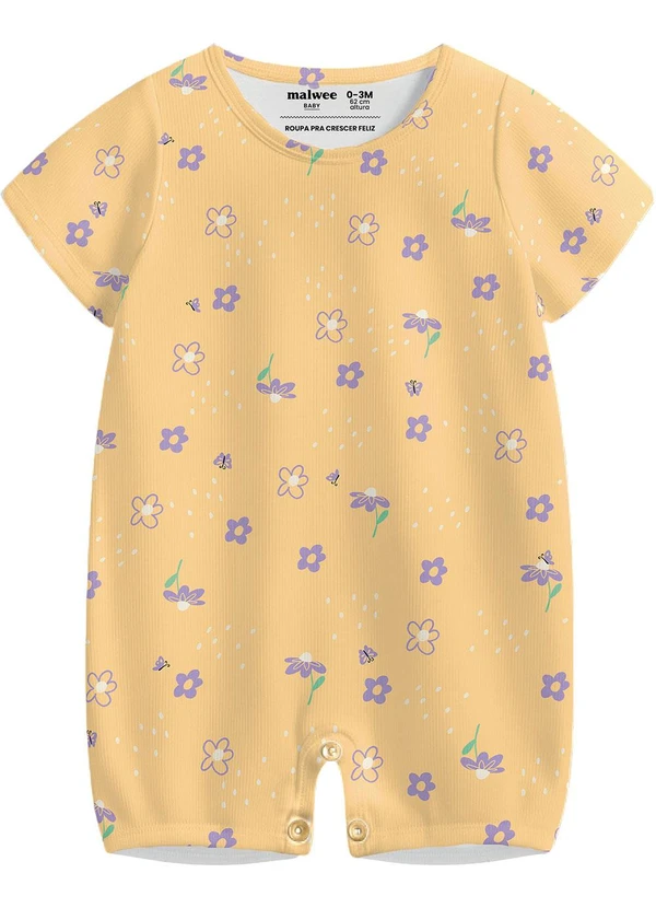 Malwee Kids - Macaquinho Floral em Malha Amarelo 2