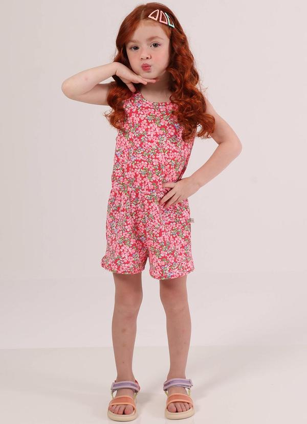 Tink Bink - Macaquinho Floral Vermelho