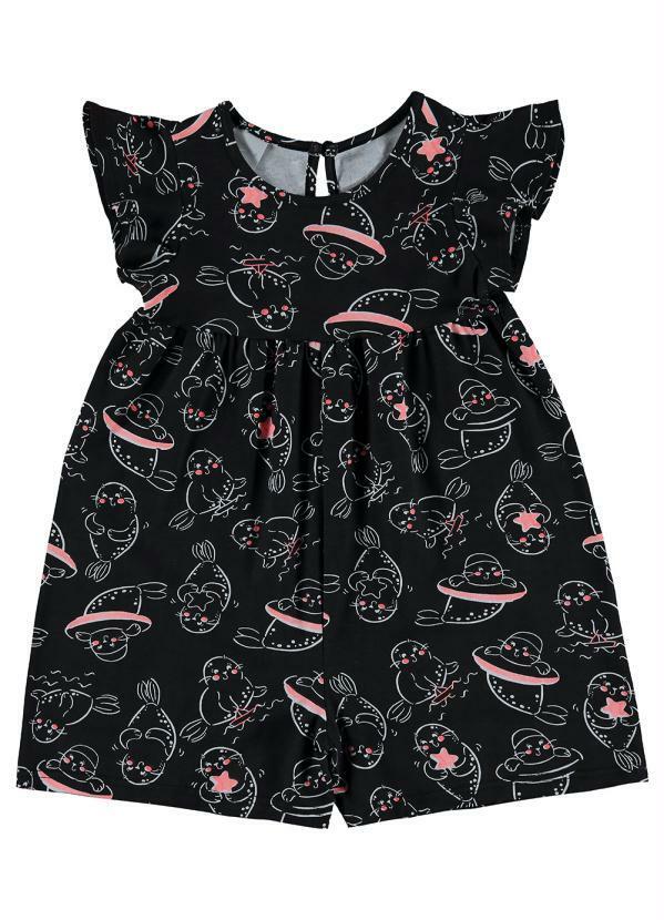 Malwee Kids - Macaquinho Focas Menina Preto