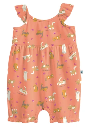 Malwee Kids - Macaquinho Gatinhos em Cotton Off White - MALWEE KIDS