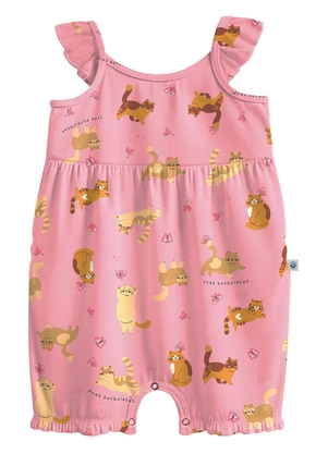 Malwee Kids - Macaquinho Gatinhos em Cotton Rosa - MALWEE KIDS