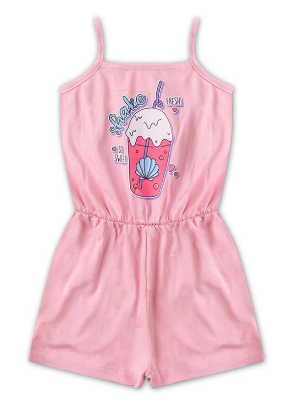 Rosa Azul - Macaquinho Inf.  Menina Fresh Iaia Rosa