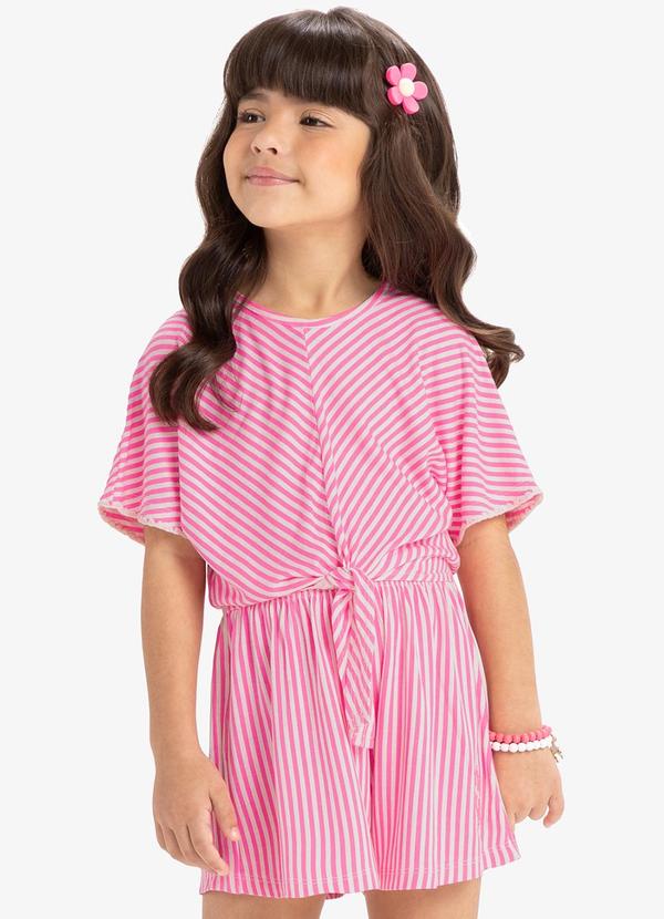 Rovi Kids - Macaquinho Infantil com Amarração Rovi Kids Rosa