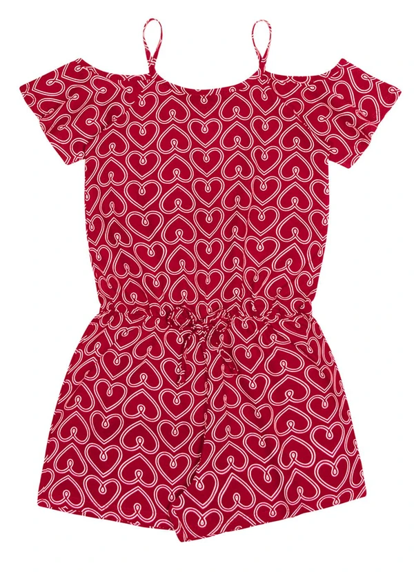 Alakazoo - Macaquinho Infantil em Malha Estampado Vermelho 2