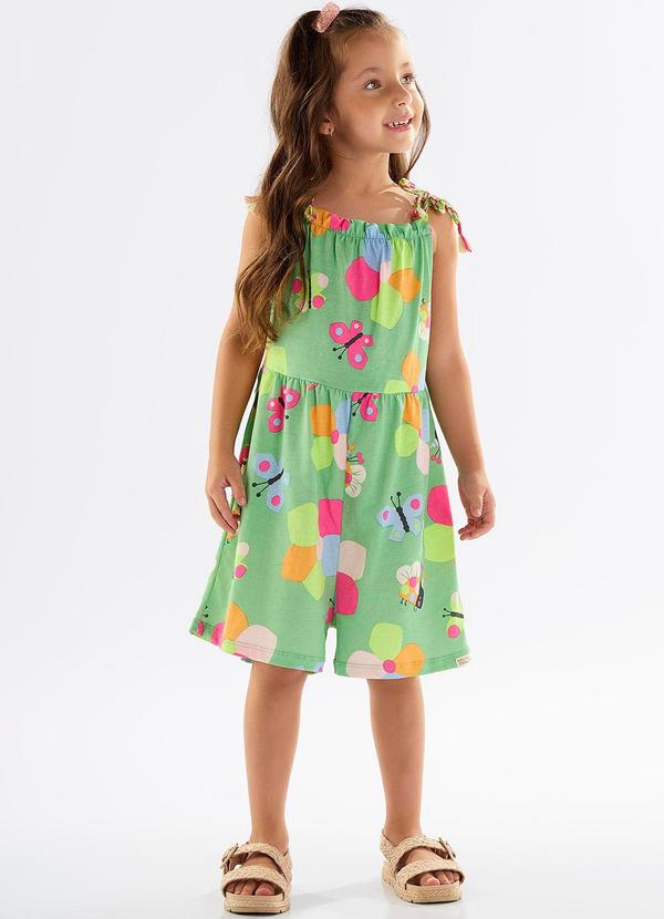 Up Baby - Macaquinho Infantil em Meia Malha Verde