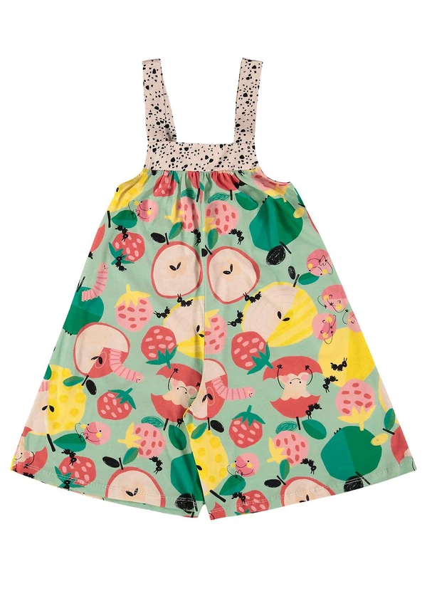 Três e Já - Macaquinho Infantil em Meia Malha Verde 2