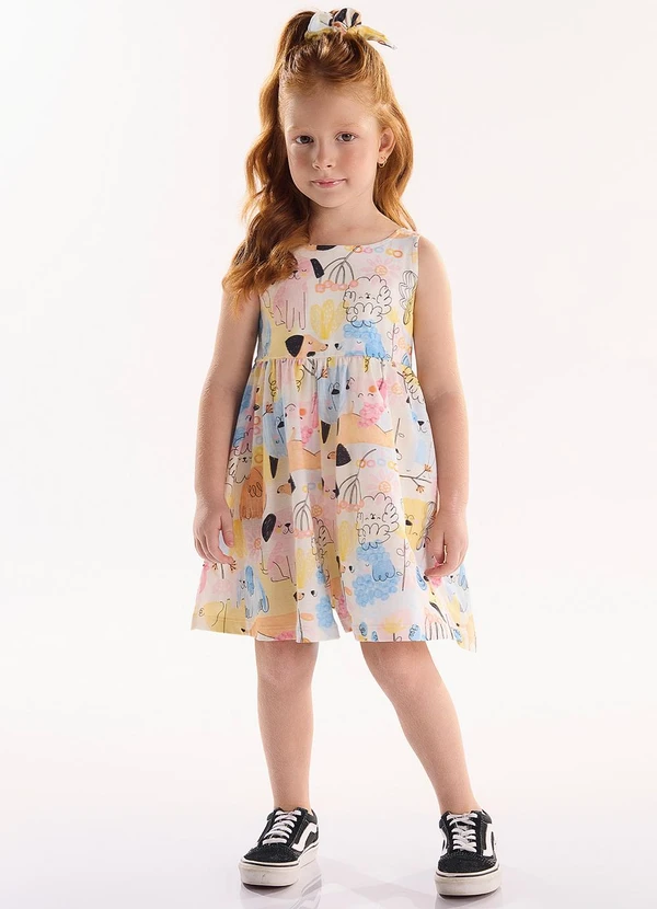 Três e Já - Macaquinho Infantil Feminino Bege