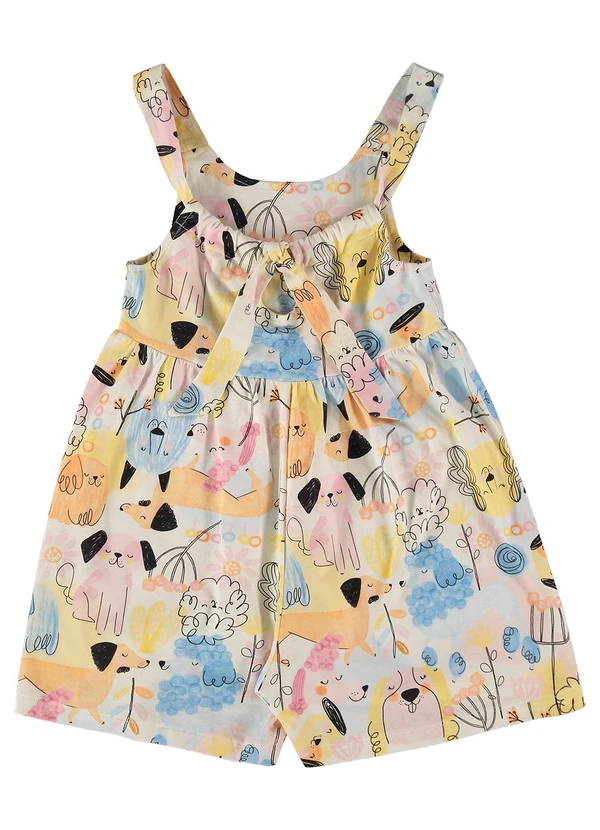 Três e Já - Macaquinho Infantil Feminino Bege 4