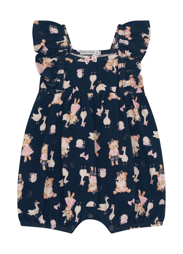 Trick Nick - Macaquinho Infantil Feminino em Cotton Azul