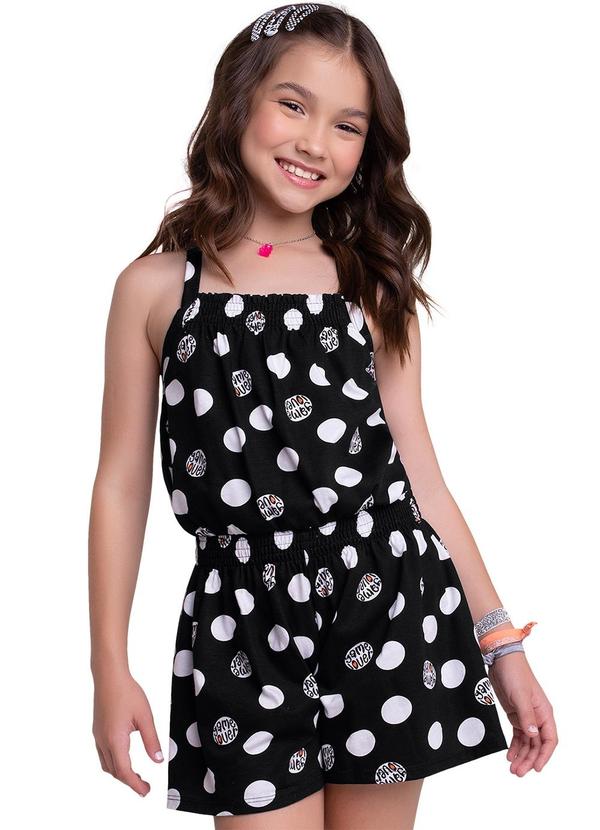 Kyly - Macaquinho Infantil Feminino Preto