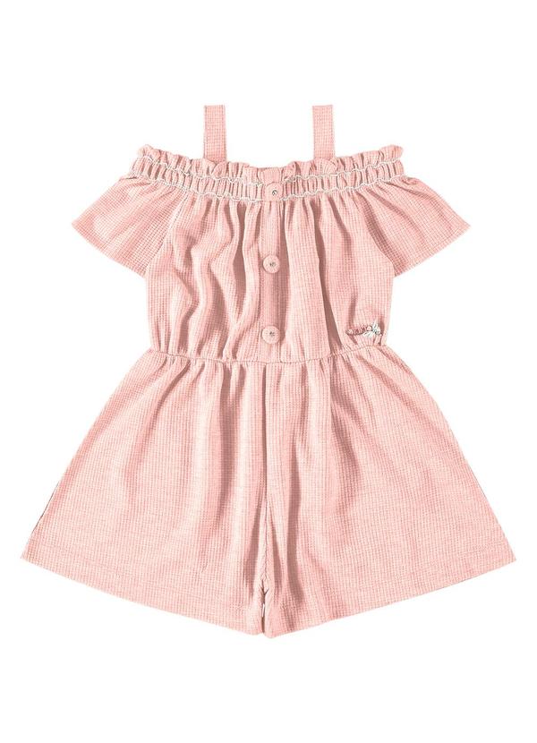 Kiki - Macaquinho Infantil Feminino Rosa