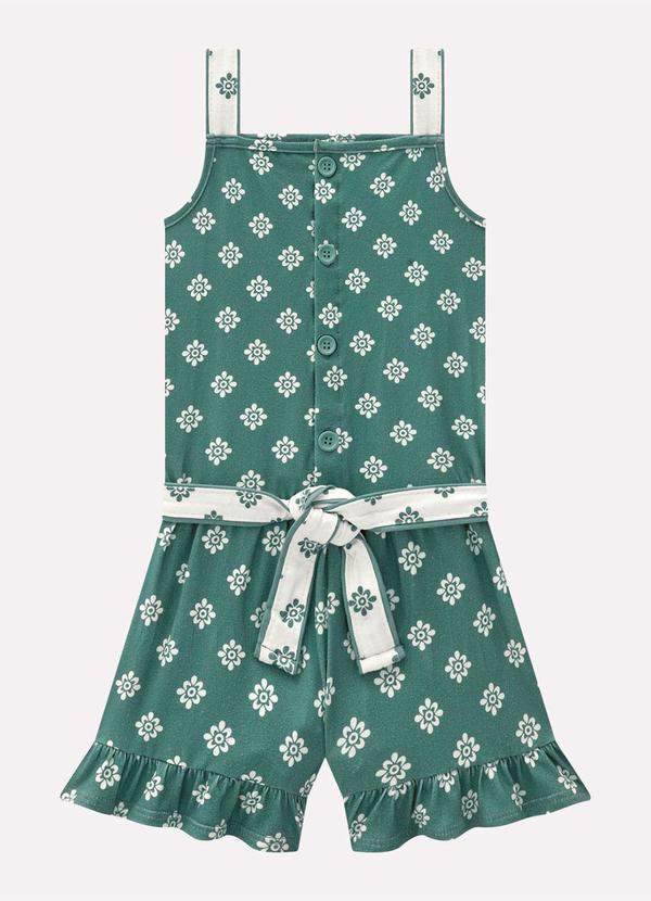 Milon - Macaquinho Infantil Menina em Cotton Verde 1