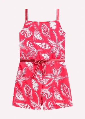 Nanai - Macaquinho Infantil Menina Estampa Rosa - NANAI