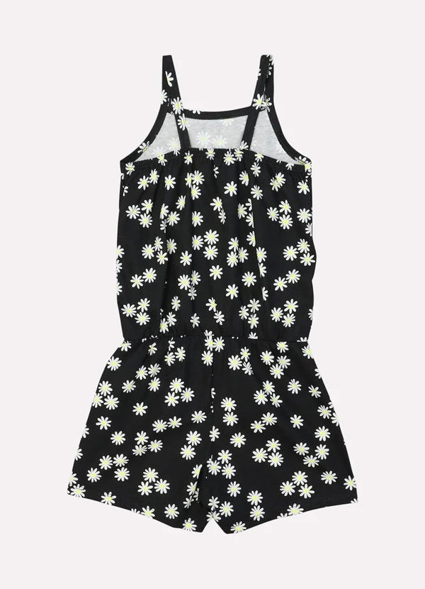 Kyly - Macaquinho Infantil Menina Flores Preto 3