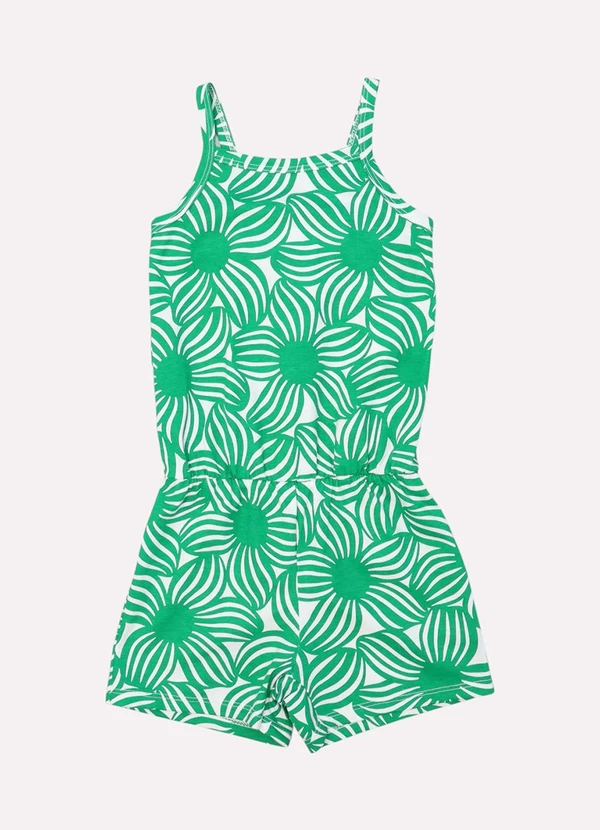 Kyly - Macaquinho Infantil Menina Flores Verde 2