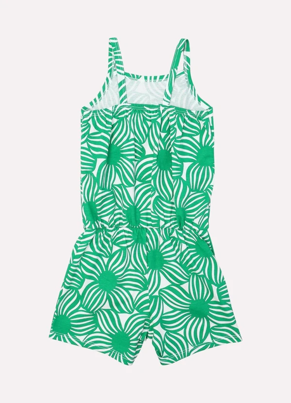 Kyly - Macaquinho Infantil Menina Flores Verde 3