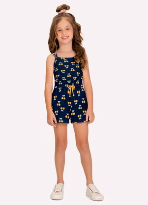 Kyly - Macaquinho Infantil Menina Frutas Azul - KYLY