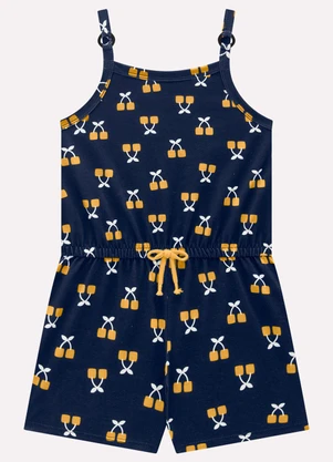 Kyly - Macaquinho Infantil Menina Frutas Azul - KYLY