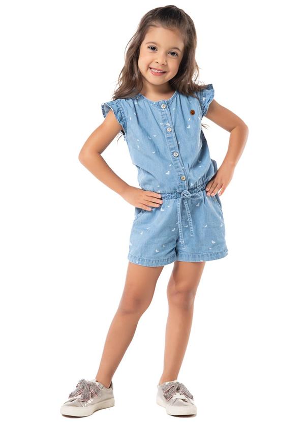 Milon - Macaquinho Infantil Menina Jeans