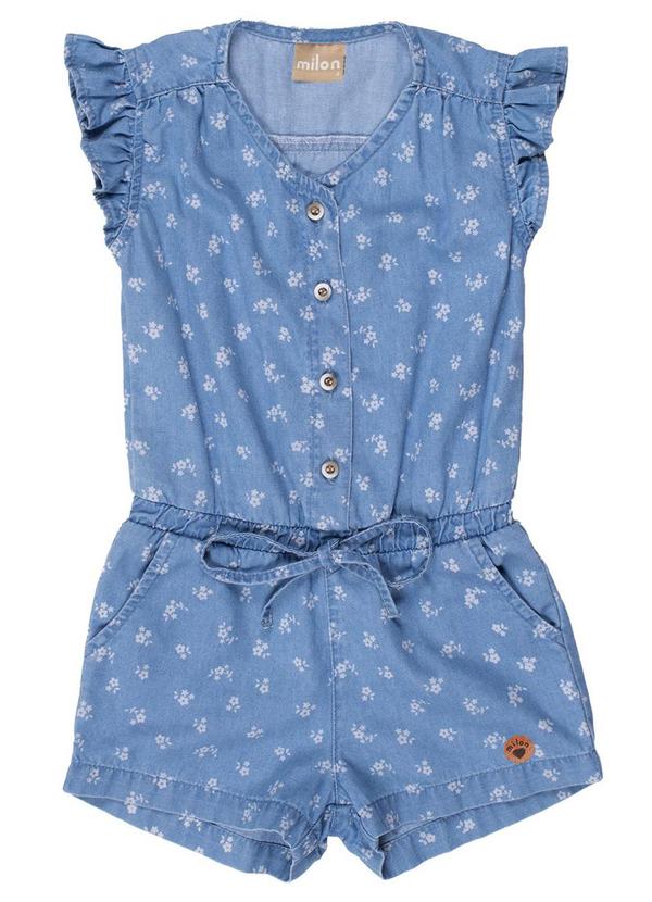 Milon - Macaquinho Infantil Menina Jeans