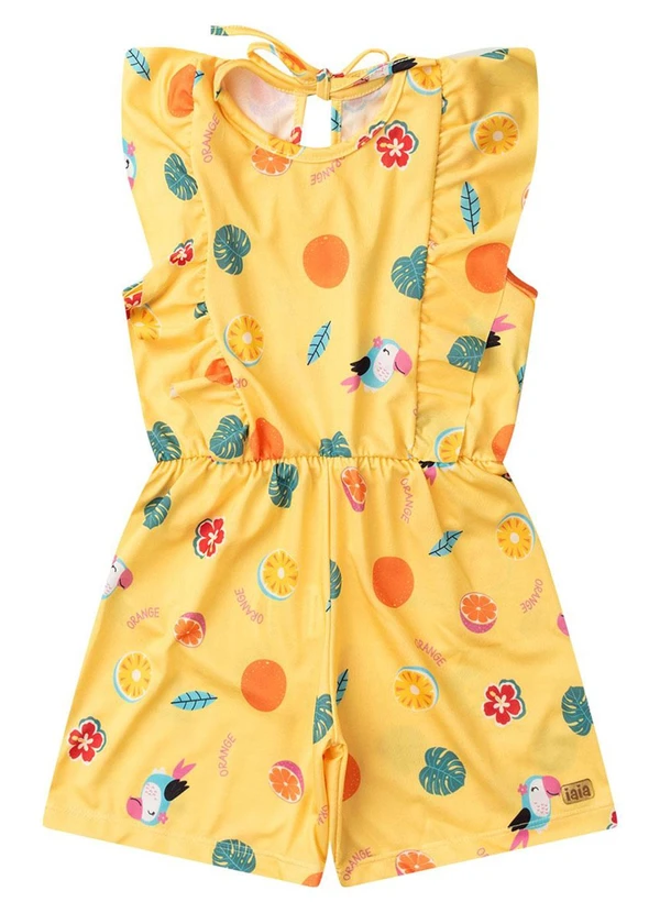 Rosa Azul - Macaquinho Infantil Menina Tropical Amarelo 3
