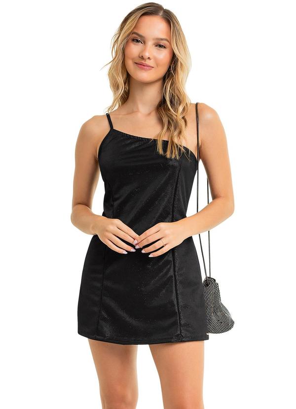 Gloss - Macaquinho Juvenil Brilho para Menina Preto
