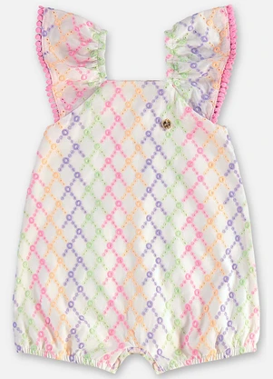 Up Baby - Macaquinho Laise Bebê Menina Bege - UP BABY
