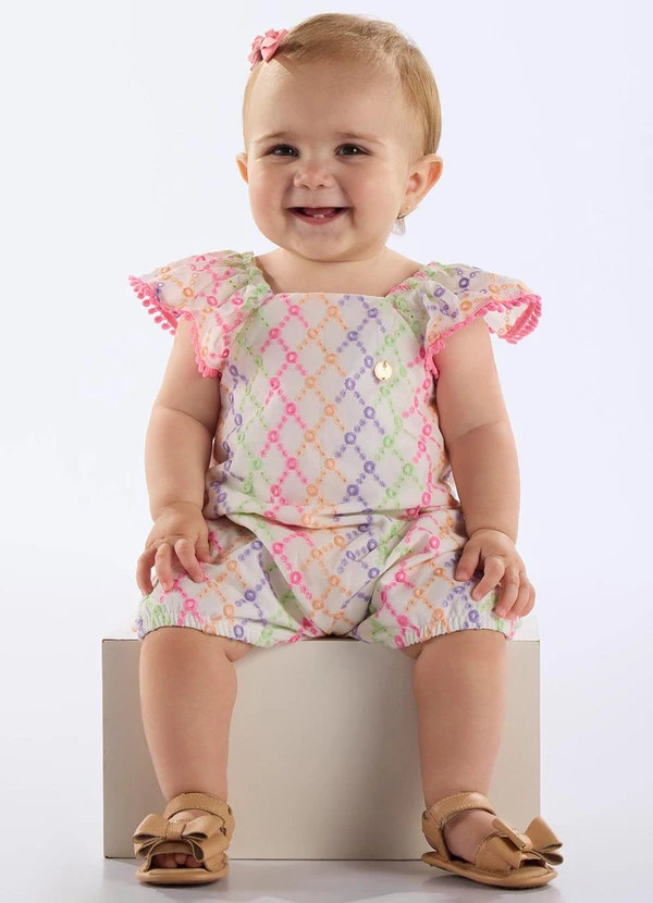 Up Baby - Macaquinho Laise Bebê Menina Bege