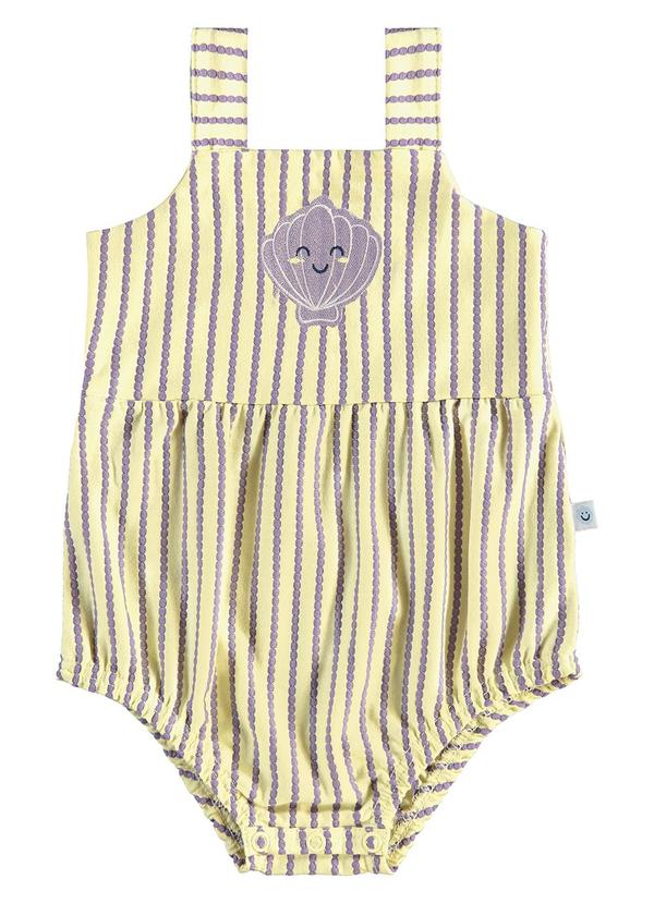 Malwee Kids - Macaquinho Listrado com Bordado Amarelo 1