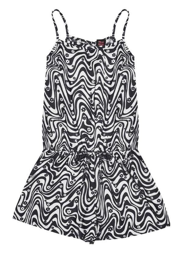 Pulla Bulla - Macaquinho Malha Canelada Menina Preto