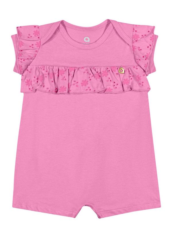 Alenice - Macaquinho Malha Laise Menina Rosa