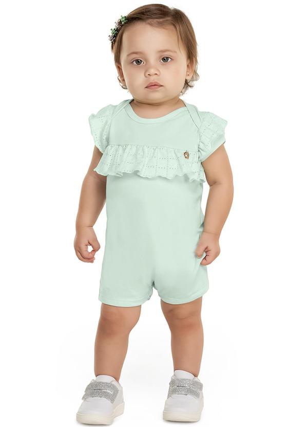 Alenice - Macaquinho Malha Laise Menina Verde