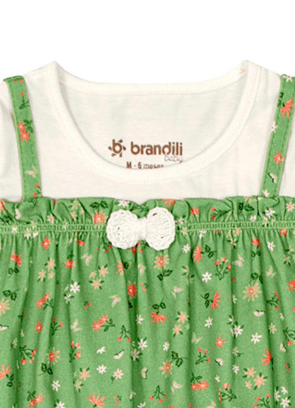 Brandili Baby - Macaquinho Menina Estampado em Malha Verde 2