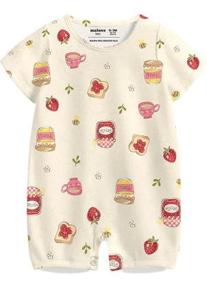 Malwee Kids - Macaquinho Morangos em Malha Off White - MALWEE KIDS