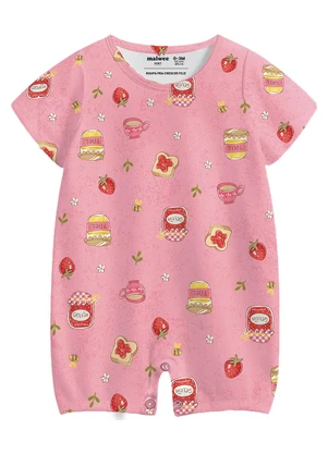 Malwee Kids - Macaquinho Morangos em Malha Rosa - MALWEE KIDS